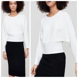 Babaton Hal Long Sleeves Dolman Sleeves Sweater Top White Women’s Size XS